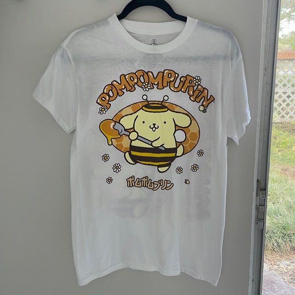 NWT white Sanrio Pompompurin t-shirt double sided - Picture 1 of 5